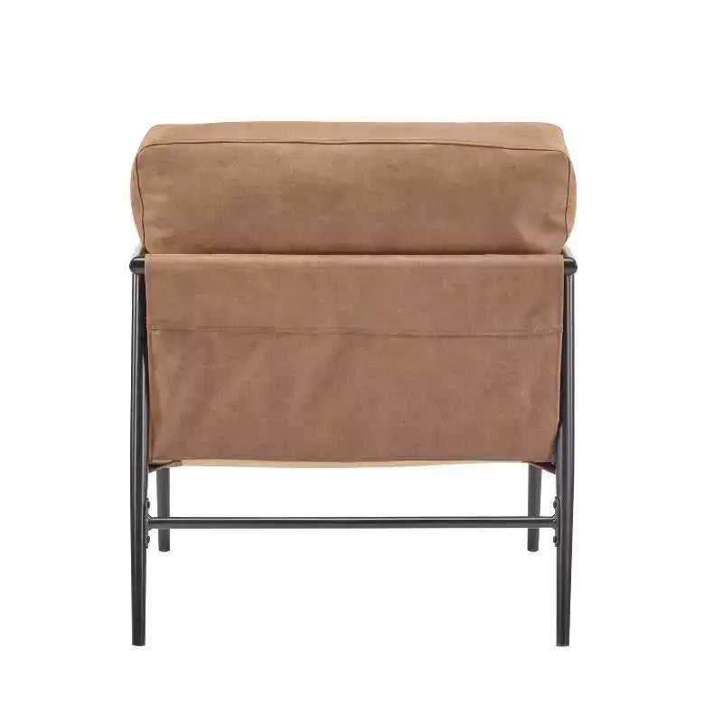 27,56 Sedia d'accento moderna, cuscini in peluche, struttura in metallo, soggiorno, ufficio, multicolore