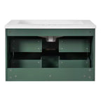 Mobile bagno da 30 pollici con lavabo, armadietto da bagno con cassetti salvaspazio, verde