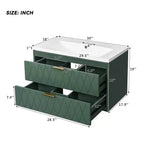 Mobile bagno da 30 pollici con lavabo, armadietto da bagno con cassetti salvaspazio, verde