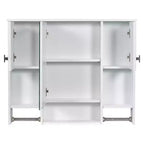 Mobiletto da bagno 35" x 28" con specchio e portasciugamani, armadietto a muro da bagno, pensile in legno, armadietti dei medicinali