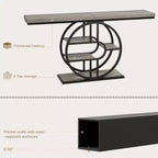 Console per ingresso, scaffali portaoggetti, tavolino stretto a 5 ripiani con scaffali rotondi, per soggiorno, corridoio, struttura in metallo a forma di o