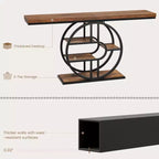 Console per ingresso, scaffali portaoggetti, tavolino stretto a 5 ripiani con scaffali rotondi, per soggiorno, corridoio, struttura in metallo a forma di o
