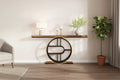 Console Table for Entryway, Storage Shelves, 5-Tier Narrow Accent Table with Circle Storage Shelves for Living Room, Hallway, o-Shaped Metal Frame