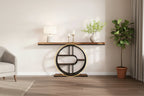 Console Table for Entryway, Storage Shelves, 5-Tier Narrow Accent Table with Circle Storage Shelves for Living Room, Hallway, o-Shaped Metal Frame