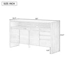 Mobiletto contenitore da 60" a buffet con 3 ante, 3 cassetti e ripiano aperto, consolle d'ingresso d'accento, blu navy