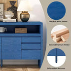 Mobiletto contenitore da 60" a buffet con 3 ante, 3 cassetti e ripiano aperto, consolle d'ingresso d'accento, blu navy