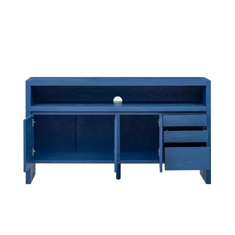 Mobiletto contenitore da 60" a buffet con 3 ante, 3 cassetti e ripiano aperto, consolle d'ingresso d'accento, blu navy
