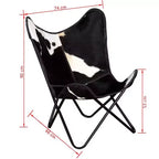 Poltrona Butterfly in vera pelle marrone, ferro verniciato a polvere Standard