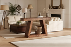 Wooden 2-Tier Sofa Table with Open Storage Shelves for Hallway, Porch, Corridor