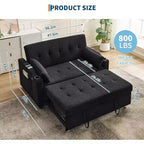 Divano Letto Convertibile, Divanetto Letto in Velluto a Coste con Letto Estraibile, Schienale Regolabile e Tasche Laterali, Divano Moderno Imbottito per Ufficio Domestico