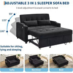 Divano Letto Convertibile, Divanetto Letto in Velluto a Coste con Letto Estraibile, Schienale Regolabile e Tasche Laterali, Divano Moderno Imbottito per Ufficio Domestico