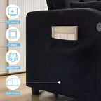 Divano Letto Convertibile, Divanetto Letto in Velluto a Coste con Letto Estraibile, Schienale Regolabile e Tasche Laterali, Divano Moderno Imbottito per Ufficio Domestico
