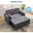Divano Letto Convertibile, Divanetto Letto in Velluto a Coste con Letto Estraibile, Schienale Regolabile e Tasche Laterali, Divano Moderno Imbottito per Ufficio Domestico
