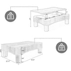 Tavolino da caffè sollevabile liscio con contenitore nascosto, Tavolo centrale scanalato per soggiorno, Tavolino da cocktail in legno, Capacità 18 kg (sollevato)/68 kg