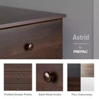 Comò doppio a 6 cassetti Astrid, 68,2 cm, per camera da letto, cassettiera larga, mobili per camera da letto, espresso