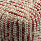 Sgabello imbottito quadrato intrecciato (bordeaux): pouf quadrato rivestito, nessun montaggio richiesto, stile moderno.