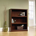 Libreria a 3 ripiani da 43,78" color ciliegio: Mid-Century Modern, regolabile, in truciolato: Mobile per ufficio