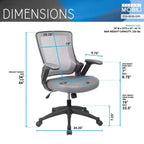 Sedia da ufficio Mid-Back Mesh Task con braccioli regolabili in altezza -