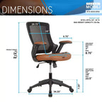 Sedia da ufficio Mid-Back Mesh Task con braccioli regolabili in altezza -